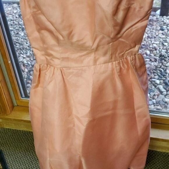 Vintage HandCrafted Pink Peach Lined Zippered Sleeveless Pleated Midi Sz S Dress - Picture 5 of 13